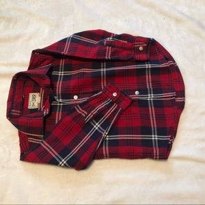 Kids Red & Blue Tartan button down shirt